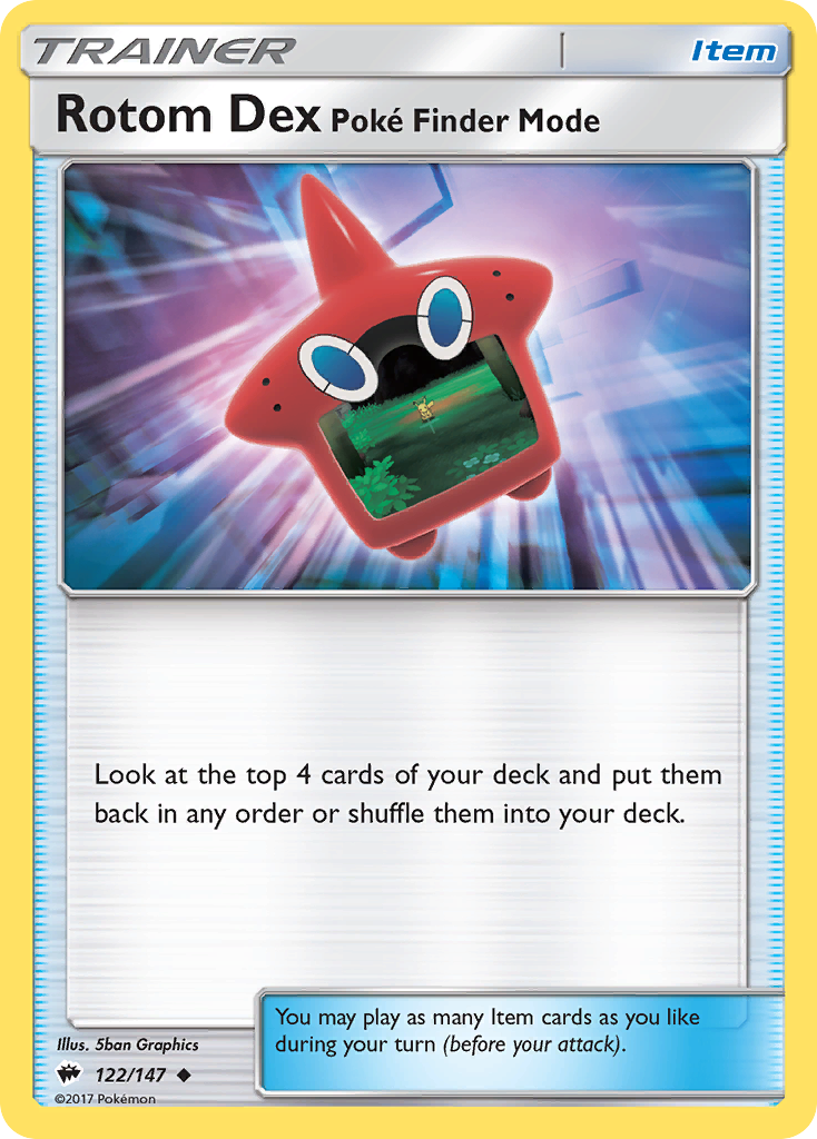 Rotom Dex Poke Finder Mode (122/147) [Sun & Moon: Burning Shadows] - The Mythic Store | 24h Order Processing