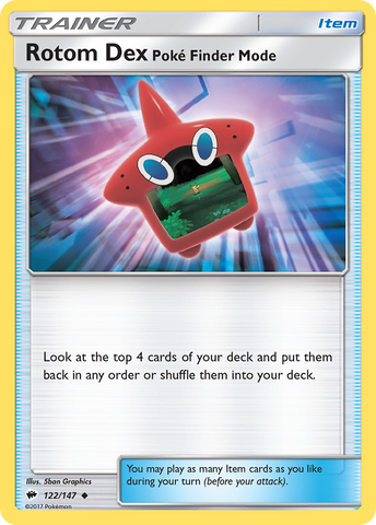 Rotom Dex Poke Finder Mode (122/147) [Sun & Moon: Burning Shadows] - The Mythic Store | 24h Order Processing