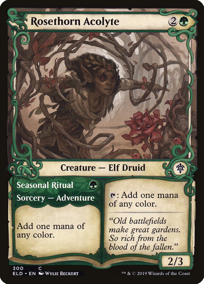 Rosethorn Acolyte // Seasonal Ritual (Showcase) [Throne of Eldraine] - The Mythic Store | 24h Order Processing