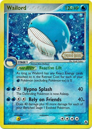 Wailord (14/92) (Stamped) [EX: Legend Maker] - The Mythic Store | 24h Order Processing