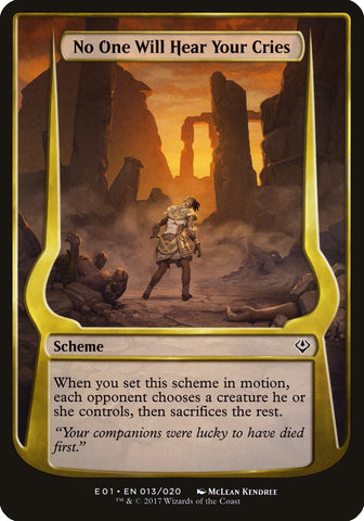 No One Will Hear Your Cries (Schemes) [Archenemy: Nicol Bolas Schemes] - The Mythic Store | 24h Order Processing
