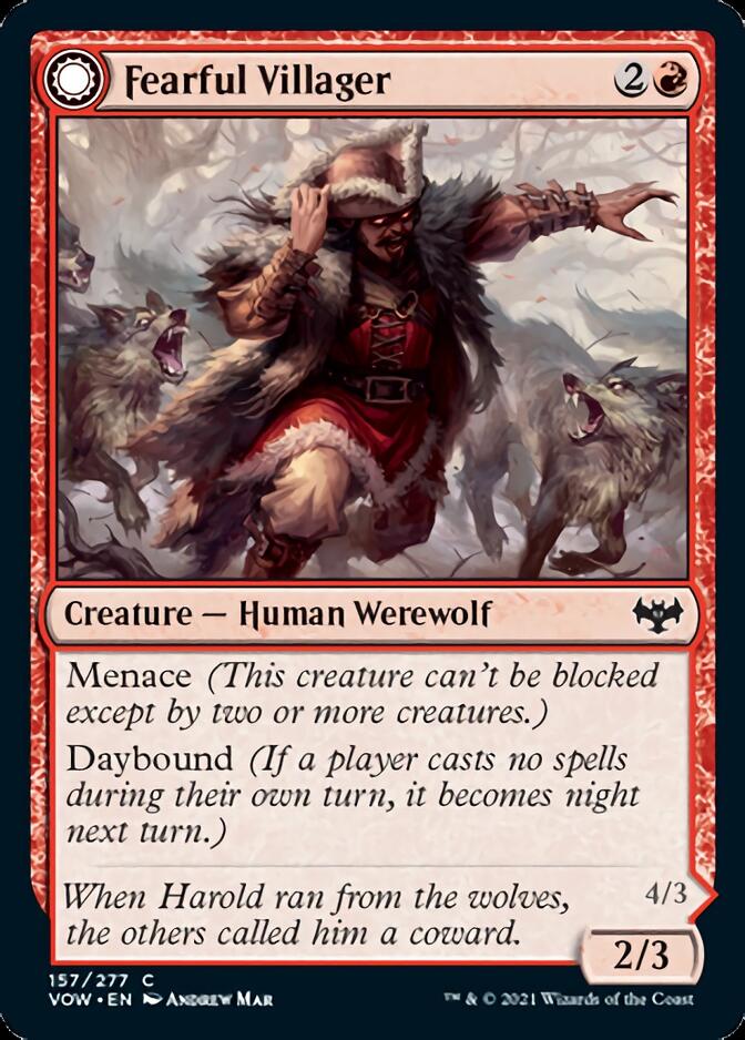 Fearful Villager // Fearsome Werewolf [Innistrad: Crimson Vow] - The Mythic Store | 24h Order Processing