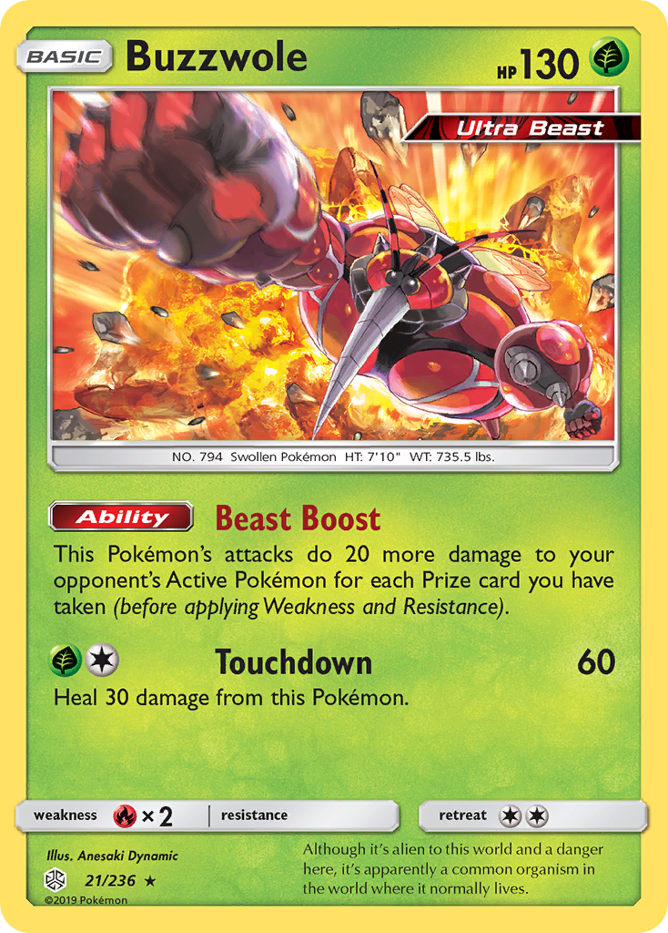 Buzzwole (21/236) [Sun & Moon: Cosmic Eclipse] - The Mythic Store | 24h Order Processing