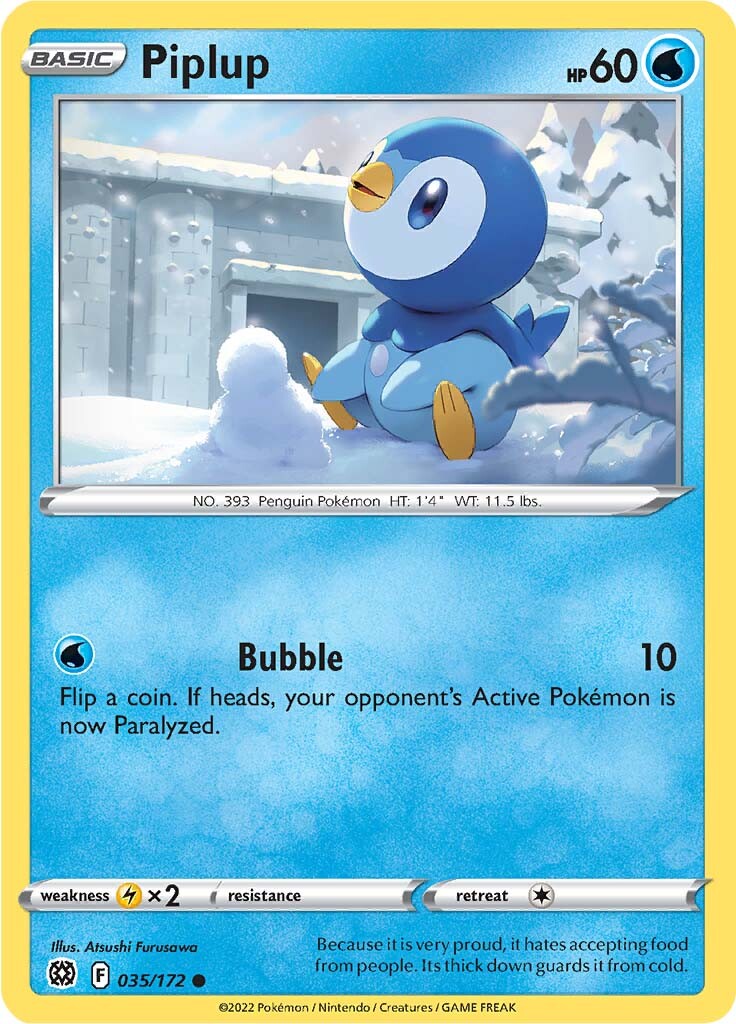Piplup (035/172) [Sword & Shield: Brilliant Stars] - The Mythic Store | 24h Order Processing