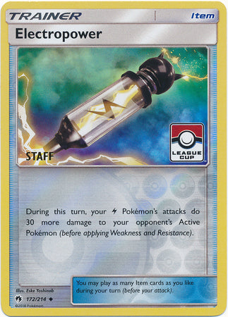 Electropower (172/214) (League Promo Staff) [Sun & Moon: Lost Thunder] - The Mythic Store | 24h Order Processing