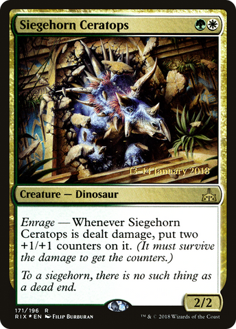 Siegehorn Ceratops [Rivals of Ixalan Prerelease Promos] - The Mythic Store | 24h Order Processing