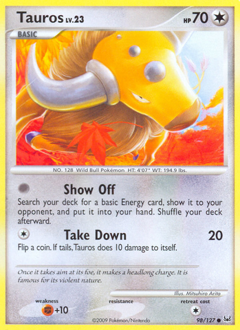 Tauros (98/127) [Platinum: Base Set] - The Mythic Store | 24h Order Processing