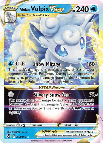 Alolan Vulpix VSTAR (034/195) [Sword & Shield: Silver Tempest] - The Mythic Store | 24h Order Processing
