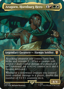 Aragorn, Hornburg Hero (Borderless) (Surge Foil) [The Lord of the Rings: Tales of Middle-Earth Commander] - The Mythic Store | 24h Order Processing