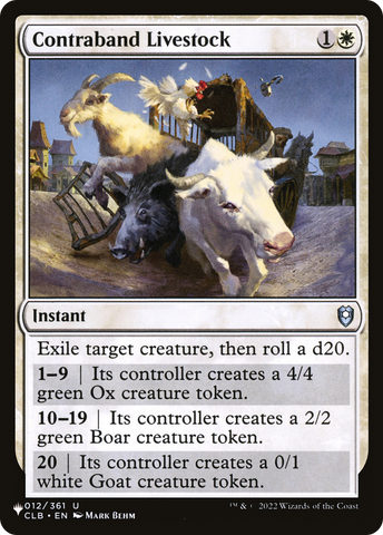 Contraband Livestock [The List] - The Mythic Store | 24h Order Processing