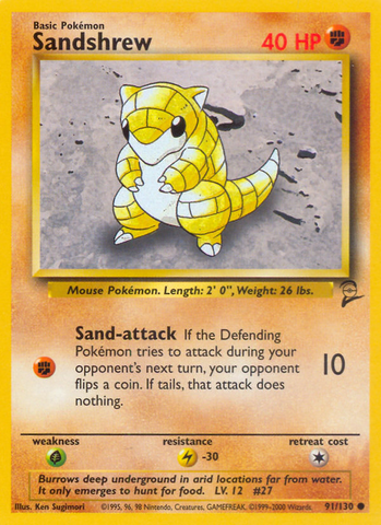 Sandshrew (91/130) [Base Set 2] - The Mythic Store | 24h Order Processing