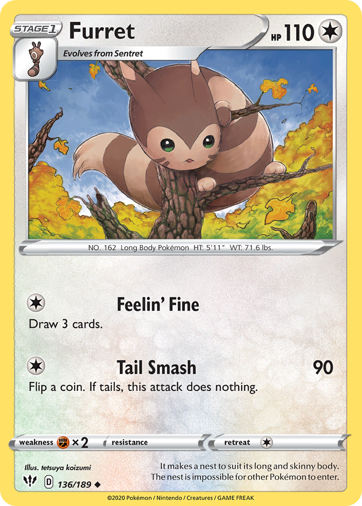 Furret (136/189) [Sword & Shield: Darkness Ablaze] - The Mythic Store | 24h Order Processing