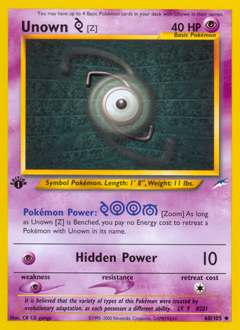 Unown [Z] (60/105) [Neo Destiny 1st Edition] - The Mythic Store | 24h Order Processing