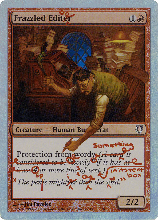 Frazzled Editor (Alternate Foil) [Unhinged] - The Mythic Store | 24h Order Processing