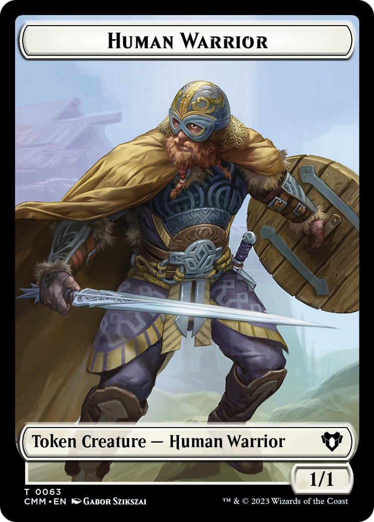 Human Warrior // Zombie Army Double-Sided Token [Commander Masters Tokens] - The Mythic Store | 24h Order Processing