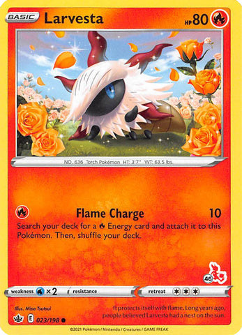 Larvesta (23/198) (Cinderace Stamp #46) [Battle Academy 2022] - The Mythic Store | 24h Order Processing