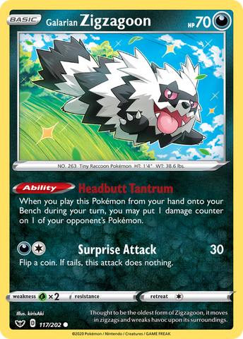 Galarian Zigzagoon (117/202) [Sword & Shield: Base Set] - The Mythic Store | 24h Order Processing