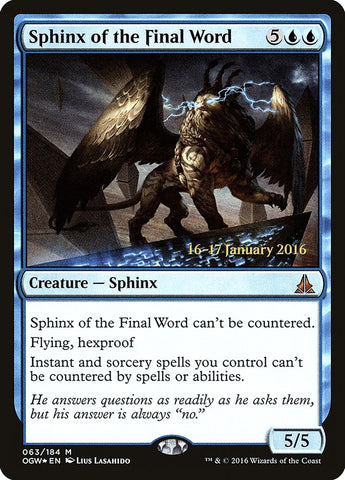 Sphinx of the Final Word [Oath of the Gatewatch Prerelease Promos] - The Mythic Store | 24h Order Processing