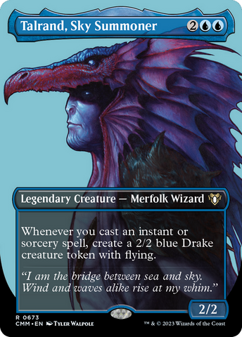 Talrand, Sky Summoner (Borderless Profile) [Commander Masters] - The Mythic Store | 24h Order Processing