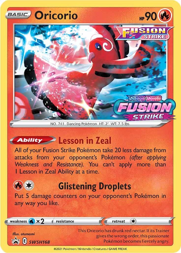 Oricorio (SWSH168) (Prerelease Promo) [Sword & Shield: Black Star Promos] - The Mythic Store | 24h Order Processing