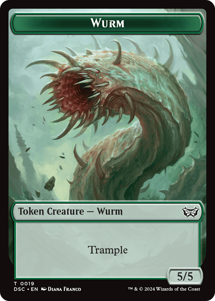 Wurm (0019) // Manifest Double-Sided Token [Duskmourn: House of Horror Commander Tokens] - The Mythic Store | 24h Order Processing