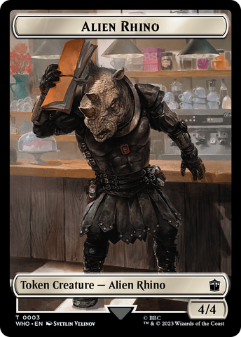 Alien Rhino // Cyberman Double-Sided Token [Doctor Who Tokens] - The Mythic Store | 24h Order Processing
