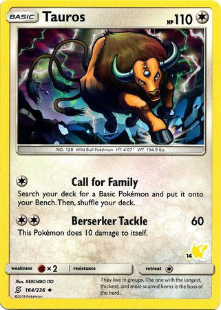 Tauros (164/236) (Pikachu Stamp #14) [Battle Academy 2020] - The Mythic Store | 24h Order Processing