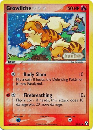 Growlithe (55/92) (Stamped) [EX: Legend Maker] - The Mythic Store | 24h Order Processing
