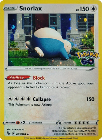 Snorlax (055/078) (Cosmos Holo) [Pokémon GO] - The Mythic Store | 24h Order Processing
