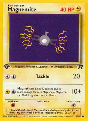 Magnemite (60/82) [Team Rocket 1st Edition] - The Mythic Store | 24h Order Processing