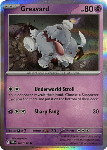 Greavard (105/198) (Mirage Holo) [Scarlet & Violet: Base Set] - The Mythic Store | 24h Order Processing