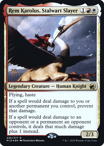 Rem Karolus, Stalwart Slayer [Innistrad: Midnight Hunt Prerelease Promos] - The Mythic Store | 24h Order Processing