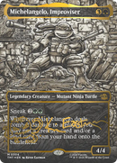 Michelangelo, Improviser (Borderless) (Gold-Stamped Signature) [Teenage Mutant Ninja Turtles] - The Mythic Store | 24h Order Processing