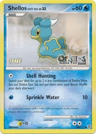 Shellos East Sea (106/132) (Origins Game Fair 2008 Staff) [Nintendo: Black Star Promos] - The Mythic Store | 24h Order Processing