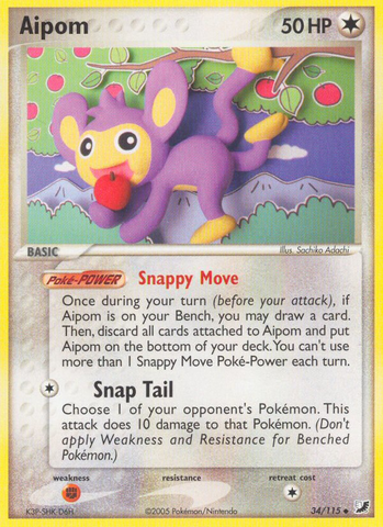 Aipom (34/115) [EX: Unseen Forces] - The Mythic Store | 24h Order Processing