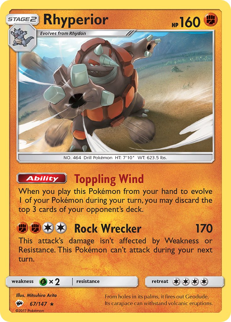 Rhyperior (67/147) (Theme Deck Exclusive) [Sun & Moon: Burning Shadows] - The Mythic Store | 24h Order Processing
