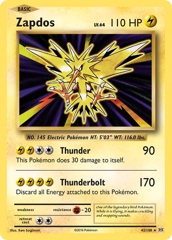 Zapdos (42/108) [XY: Evolutions] - The Mythic Store | 24h Order Processing