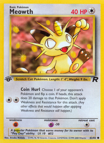 Meowth (62/82) [Team Rocket 1st Edition] - The Mythic Store | 24h Order Processing