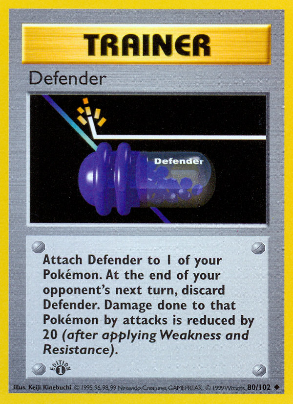 Defender (80/102) (Shadowless) [Base Set 1st Edition] - The Mythic Store | 24h Order Processing