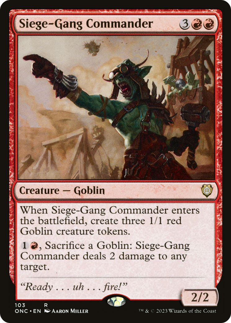 Siege-Gang Commander [Phyrexia: All Will Be One Commander] - The Mythic Store | 24h Order Processing