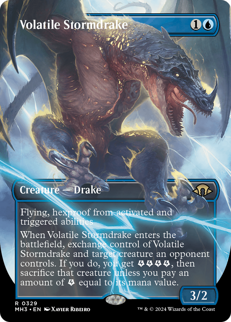 Volatile Stormdrake (Borderless) [Modern Horizons 3] - The Mythic Store | 24h Order Processing