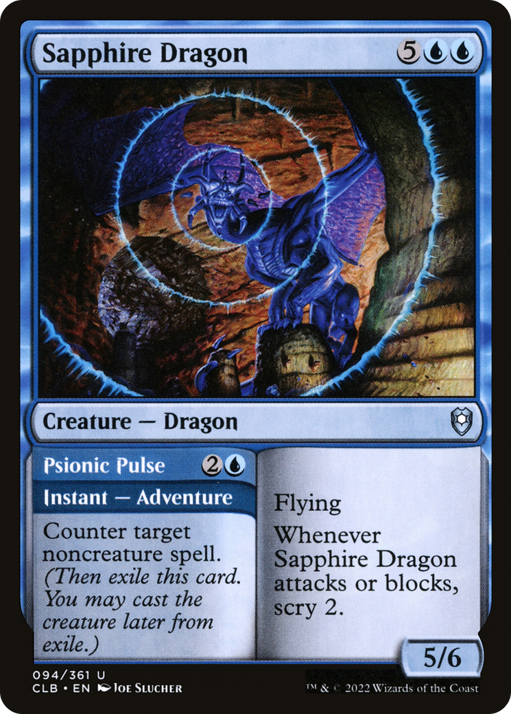Sapphire Dragon // Psionic Pulse [Commander Legends: Battle for Baldur's Gate] - The Mythic Store | 24h Order Processing