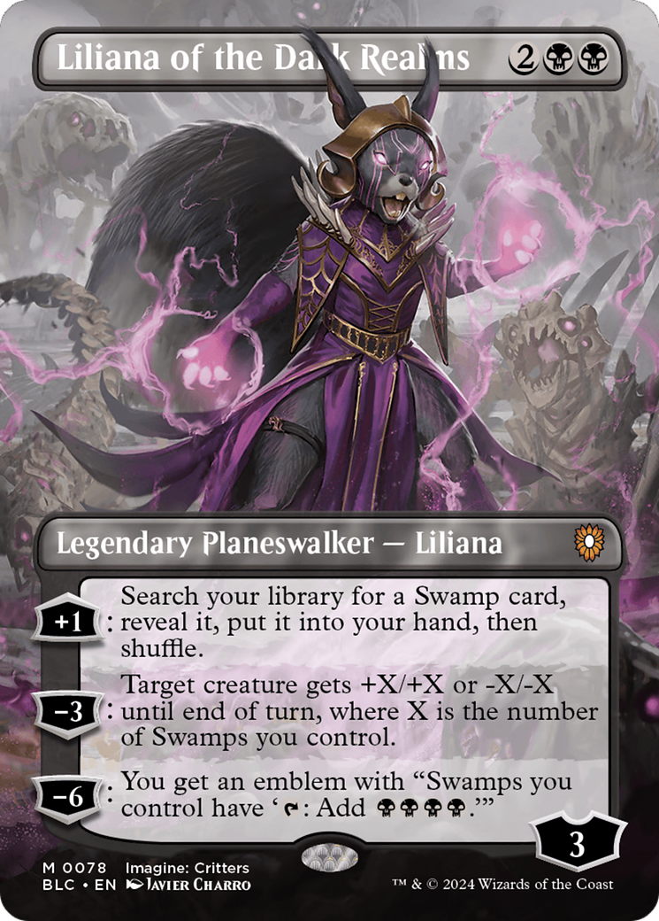 Liliana of the Dark Realms (Borderless) [Bloomburrow Commander] - The Mythic Store | 24h Order Processing