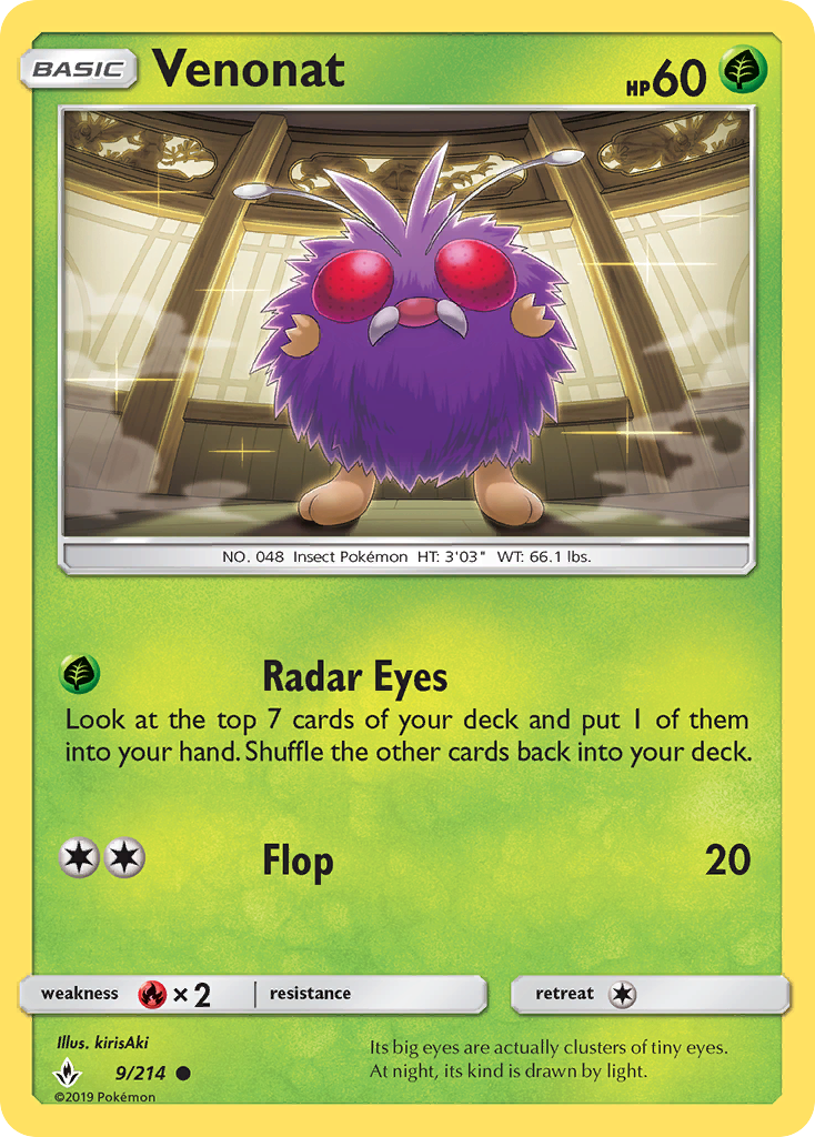 Venonat (9/214) [Sun & Moon: Unbroken Bonds] - The Mythic Store | 24h Order Processing