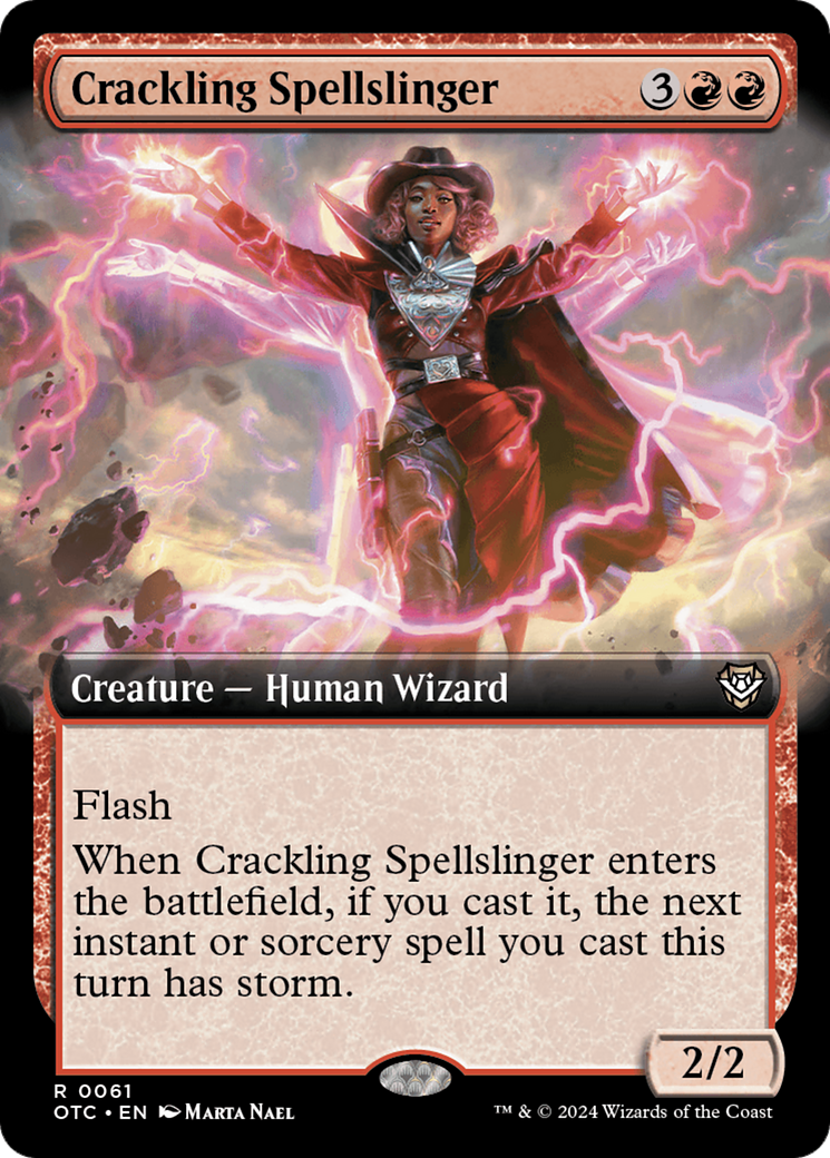 Crackling Spellslinger (Extended Art) [Outlaws of Thunder Junction Commander] - The Mythic Store | 24h Order Processing