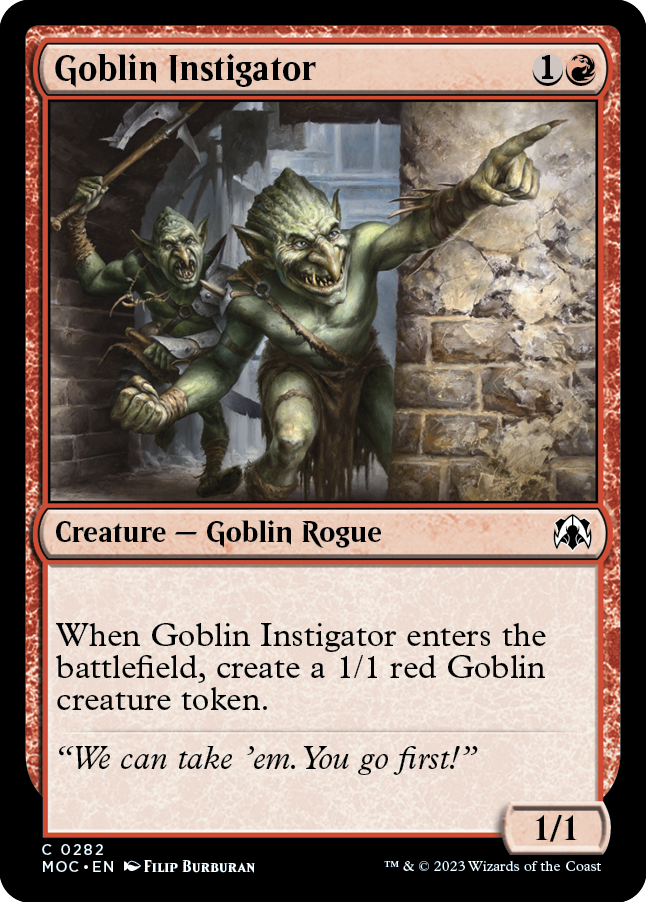 Goblin Instigator [March of the Machine Commander] - The Mythic Store | 24h Order Processing
