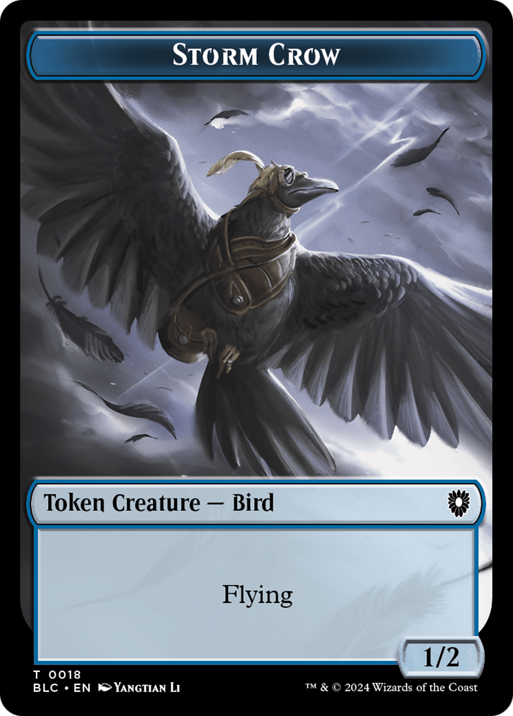 Storm Crow // Bird (003) Double-Sided Token [Bloomburrow Commander Tokens] - The Mythic Store | 24h Order Processing