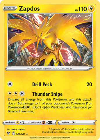 Zapdos (048/185) [Sword & Shield: Vivid Voltage] - The Mythic Store | 24h Order Processing