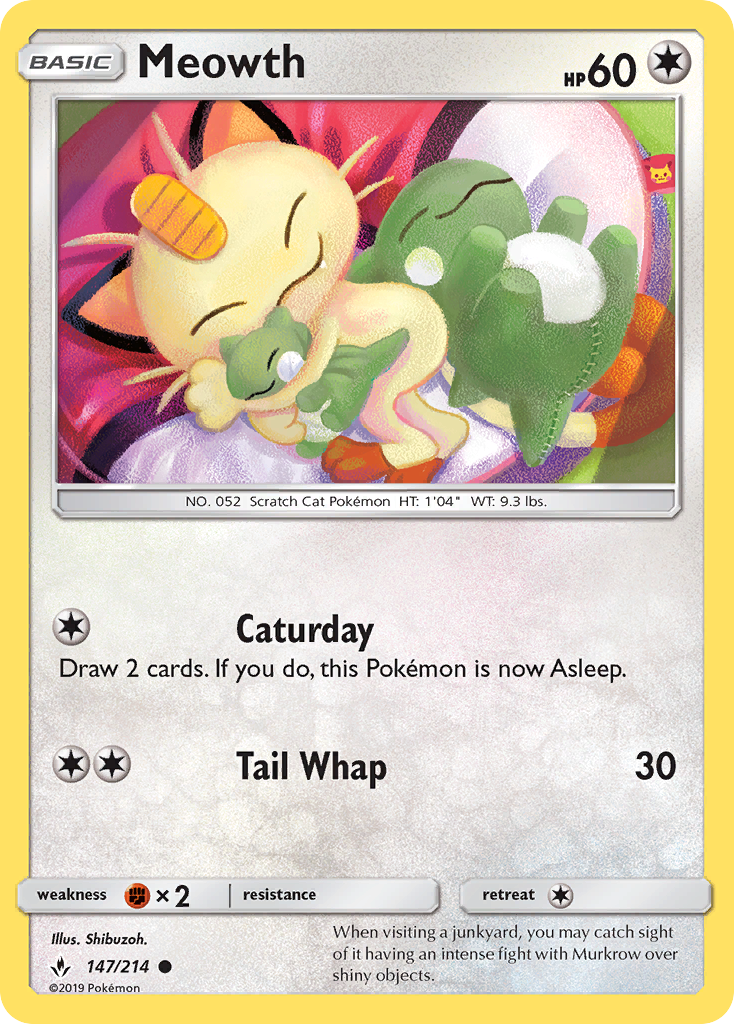 Meowth (147/214) [Sun & Moon: Unbroken Bonds] - The Mythic Store | 24h Order Processing