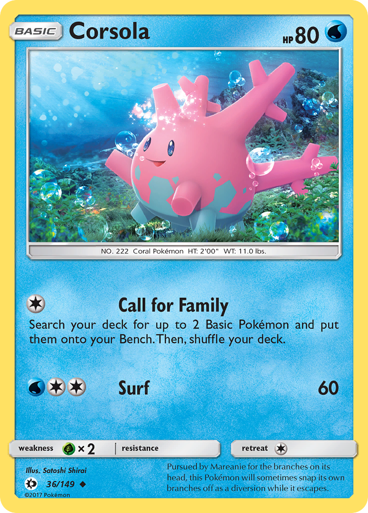 Corsola (36/149) [Sun & Moon: Base Set] - The Mythic Store | 24h Order Processing